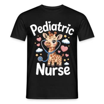 Pädiatrische Giraffenpflegerin - Männer T-Shirt - Schwarz - Vorne - AI Model Male 178 light (178cm)