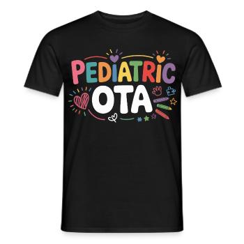 Message coloré de l’ergothérapie pédiatrique - T-shirt homme - noir - Devant - AI Model Male 178 light (178cm)