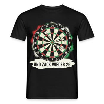 Dart Zack again 26 darts funny saying gift - Men's T-Shirt - black - Front - AI Model Male 178 light (178cm)