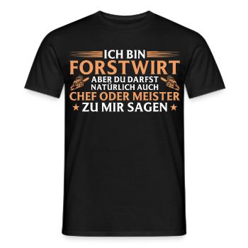 Forestier, patron ou maître - ouvrier forestier - T-shirt homme - noir - Devant - AI Model Male 178 light (178cm)