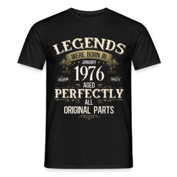 Légende du 50e anniversaire Millésime janvier 1976 - T-shirt homme - noir - Devant - AI Model Male 178 light (178cm)