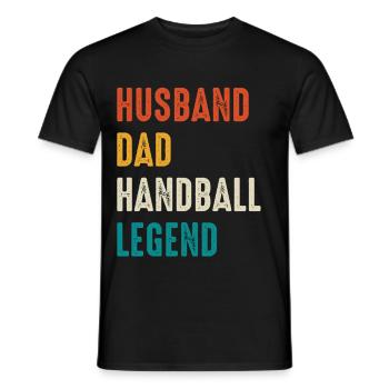 Légende du handball, père, mari - T-shirt homme - noir - Devant - AI Model Male 178 light (178cm)
