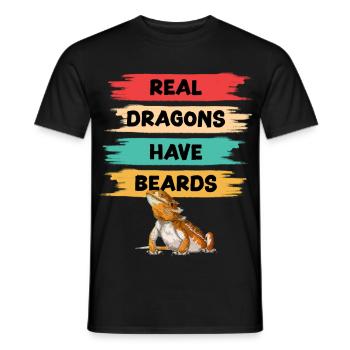 Real Dragons Have Beards - Men's T-Shirt - black - Front - AI Model Male 178 light (178cm)