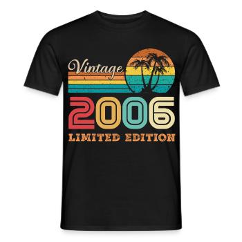2006 Vintage Retro Birthday Gift 2006 - Men's T-Shirt - black - Front - AI Model Male 178 light (178cm)