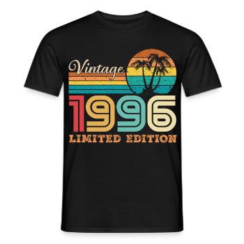 1996 Vintage Cadeau D'anniversaire Rétro 1996 - T-shirt homme - noir - Devant - AI Model Male 178 light (178cm)
