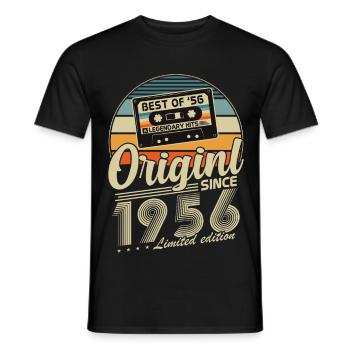 Original 1956 Vintage Vintage Anniversaire Rétro - T-shirt homme - noir - Devant - AI Model Male 178 light (178cm)