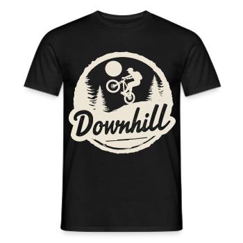 Downhill Mountainbike Abenteuer im Wald - Männer T-Shirt - Schwarz - Vorne - AI Model Male 178 light (178cm)