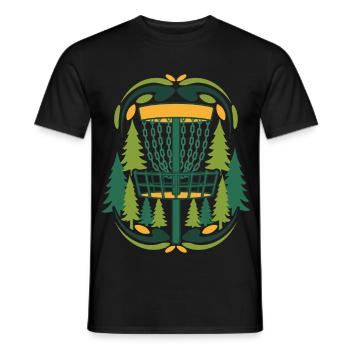 Forest Disc Golf Basket Flying Disc Szene - Männer T-Shirt - Schwarz - Vorne - AI Model Male 178 light (178cm)
