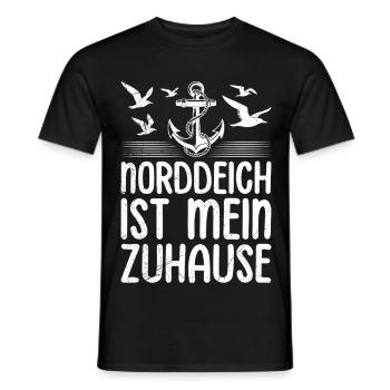 NORDDEICH IST MEIN ZUHAUSE Nordsee Urlaub Lustig - Männer T-Shirt - Schwarz - Vorne - AI Model Male 178 light (178cm)