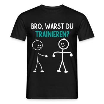 Stick Figure ÉTIEZ-VOUS EN TRAIN DE VOUS ENTRAÎNER DRÔLE - T-shirt homme - noir - Devant - AI Model Male 178 light (178cm)