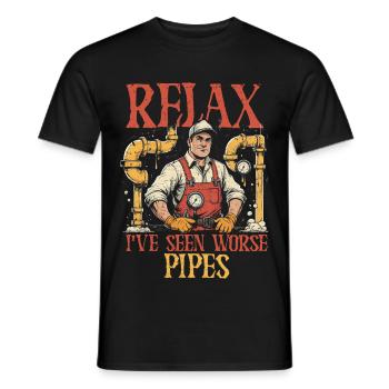 Rohrleger Rohrleitungsbauer I've Seen Worse Pipes - Männer T-Shirt - Schwarz - Vorne - AI Model Male 178 light (178cm)