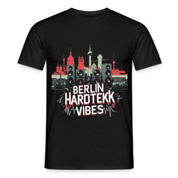 Berlin Hardtekk Vibes Tekke East Germany - Men's T-Shirt - black - Front - AI Model Male 178 light (178cm)