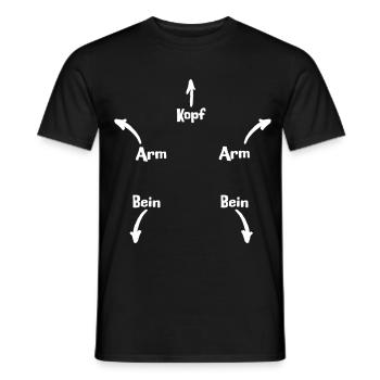 Kopf Arm Bein Diagramm - Männer T-Shirt - Schwarz - Vorne - AI Model Male 178 light (178cm)