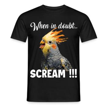 Creative Gifts Cockatoo Holder and Cockatiel - Men's T-Shirt - black - Front - AI Model Male 178 light (178cm)