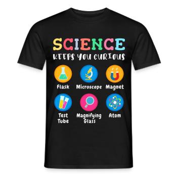 La science suscite la curiosité - T-shirt homme - noir - Devant - AI Model Male 178 light (178cm)