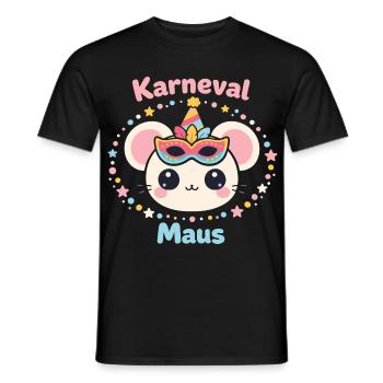 Karneval Maus Kostüm Damen Süß Fasching - Männer T-Shirt - Schwarz - Vorne - AI Model Male 178 light (178cm)