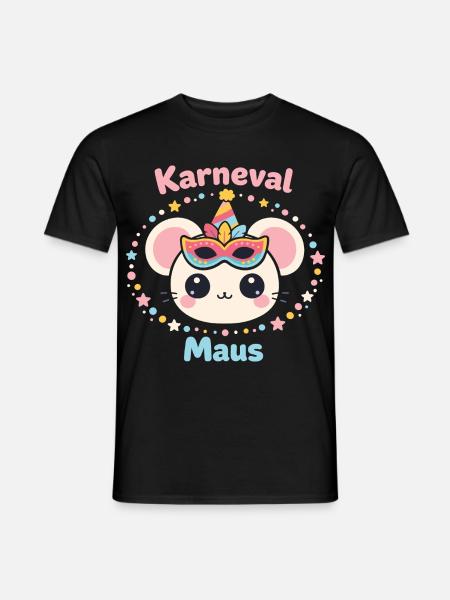 Karneval Maus Kostüm Damen Süß Fasching - Männer T-Shirt - Schwarz