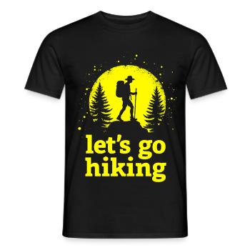 Let's go hiking Bergsteiger Wanderer Silhouette - Männer T-Shirt - Schwarz - Vorne - AI Model Male 178 light (178cm)