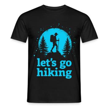 Let's go hiking mountaineer hiker silhouette - Men's T-Shirt - black - Front - AI Model Male 178 light (178cm)
