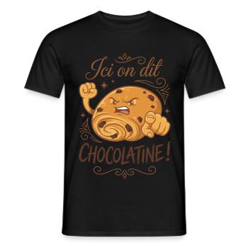 Here we say chocolatine! - Men's T-Shirt - black - Front - AI Model Male 178 light (178cm)