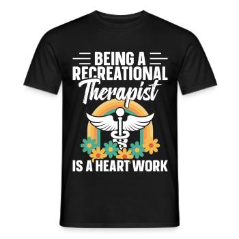Thérapeute thérapeutique indispensable RT Recreational - T-shirt homme - noir - Devant - AI Model Male 178 light (178cm)