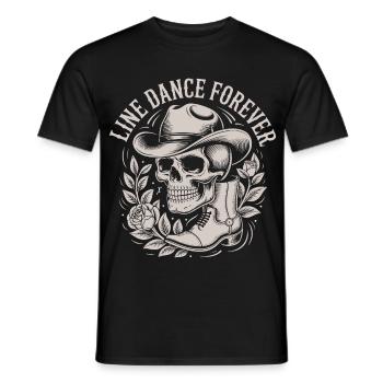 Schädel mit Cowboyhut Line Dance Forever - Männer T-Shirt - Schwarz - Vorne - AI Model Male 178 light (178cm)
