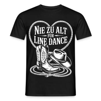 Nie zu alt für Line Dance - Männer T-Shirt - Schwarz - Vorne - AI Model Male 178 light (178cm)