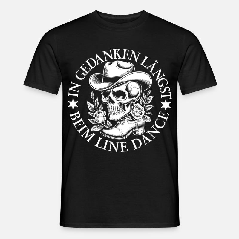 Skeleton in line dance style - Men's T-Shirt - black