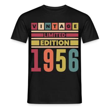 Jubiläum 1956 Vintage Limited Edition Retro - Männer T-Shirt - Schwarz - Vorne - AI Model Male 178 light (178cm)