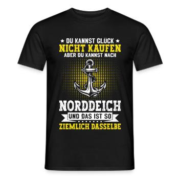 NORTH SEA YOU CAN'T BUY HAPPINESS BUT AFTER - Men's T-Shirt - black - Front - AI Model Male 178 light (178cm)