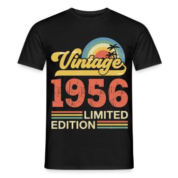 Vintage Geburtstagsgeschenk von 1956 - Männer T-Shirt - Schwarz - Vorne - AI Model Male 178 light (178cm)