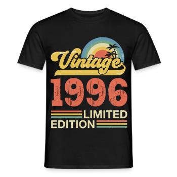 Vintage-Geburtstagsgeschenk von 1996 - Männer T-Shirt - Schwarz - Vorne - AI Model Male 178 light (178cm)