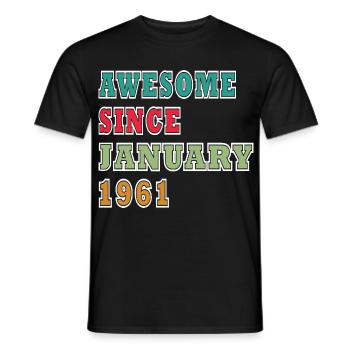 65th Birthday Original January 1961 - Men's T-Shirt - black - Front - AI Model Male 178 light (178cm)