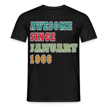 60e anniversaire Original Millésime janvier 1966 - T-shirt homme - noir - Devant - AI Model Male 178 light (178cm)