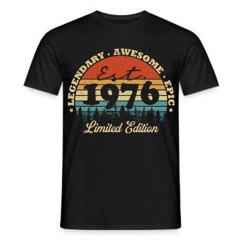 Legendary since 1976 – Vintage Birthday Gift - Men's T-Shirt - black - Front - AI Model Male 178 light (178cm)