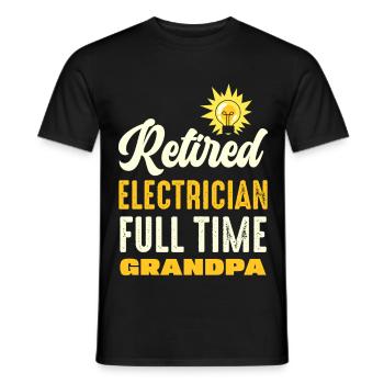 Grand-père électricien à plein temps - T-shirt homme - noir - Devant - AI Model Male 178 light (178cm)