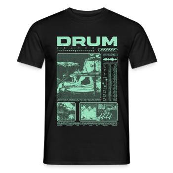 Rock-Schlagzeuger, Trommelspieler, Streetwear - Männer T-Shirt - Schwarz - Vorne - AI Model Male 178 light (178cm)