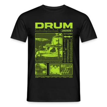 Rock-Schlagzeuger, Trommelspieler, Streetwear - Männer T-Shirt - Schwarz - Vorne - AI Model Male 178 light (178cm)