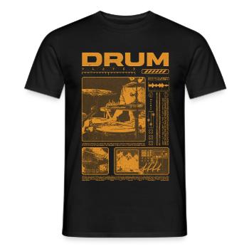 Rock-Schlagzeuger, Trommelspieler, Streetwear - Männer T-Shirt - Schwarz - Vorne - AI Model Male 178 light (178cm)