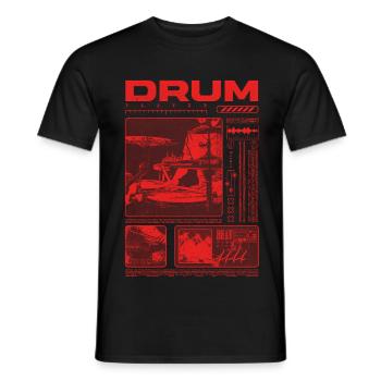 Rock-Schlagzeuger, Trommelspieler, Streetwear - Männer T-Shirt - Schwarz - Vorne - AI Model Male 178 light (178cm)