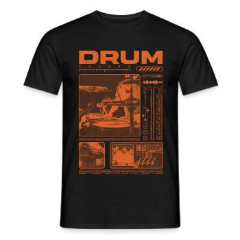 Rock-Schlagzeuger, Trommelspieler, Streetwear - Männer T-Shirt - Schwarz - Vorne - AI Model Male 178 light (178cm)