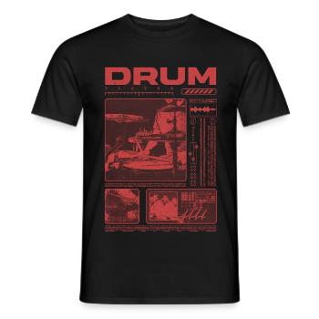 Rock-Schlagzeuger, Trommelspieler, Streetwear - Männer T-Shirt - Schwarz - Vorne - AI Model Male 178 light (178cm)