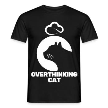 Pensive Cat - Men's T-Shirt - black - Front - AI Model Male 178 light (178cm)