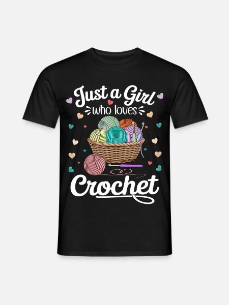 Buntes Häkeln Hobby & Wolle Liebhaberin - Männer T-Shirt - Schwarz