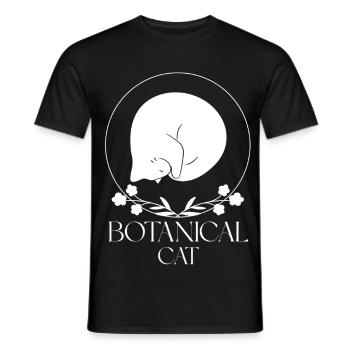 Chat Botanique Minimaliste - T-shirt homme - noir - Devant - AI Model Male 178 light (178cm)