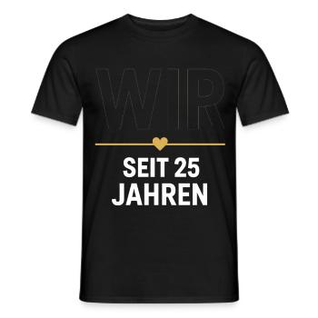 Wir seit 25 Jahren Liebe, minimalistisches Paar - Männer T-Shirt - Schwarz - Vorne - AI Model Male 178 light (178cm)