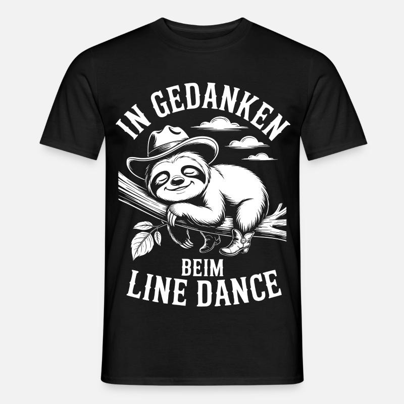 Dovendyr drømmer om linedance - Mænd T-shirt - sort