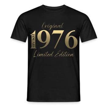 50e anniversaire Original janvier 1976 - T-shirt homme - noir - Devant - AI Model Male 178 light (178cm)