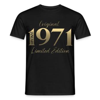 55e anniversaire Original janvier Né en 1971 - T-shirt homme - noir - Devant - AI Model Male 178 light (178cm)