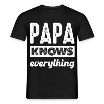Papa weiß alles - Männer T-Shirt - Schwarz - Vorne - AI Model Male 178 light (178cm)